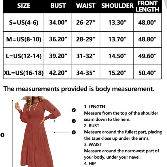 NWT size Small “rust”ZESICA Women's Casual Long Sleeve Crew Neck - Picture 9 of 10